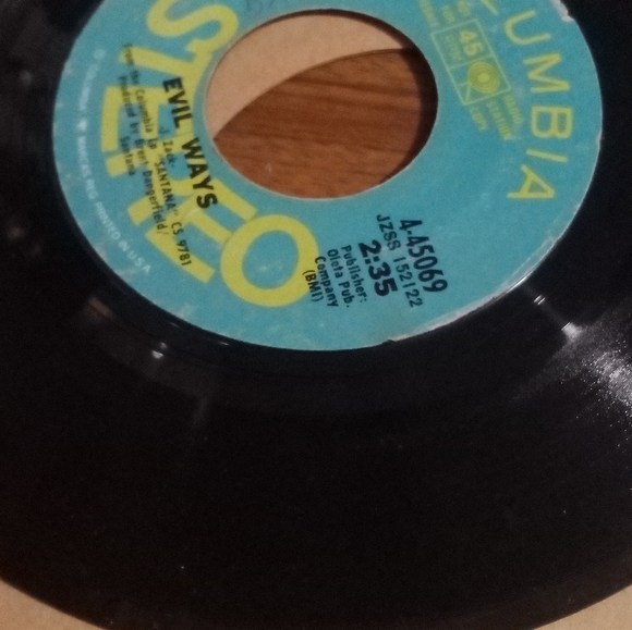 Santana Columbia Stereo Evil Ways 45 rpm - Picture 5 of 5
